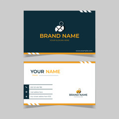 elegant modern business card template in black and white yellow