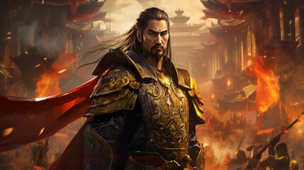Portrait of emporer Qin Shi Huang.generative ai
