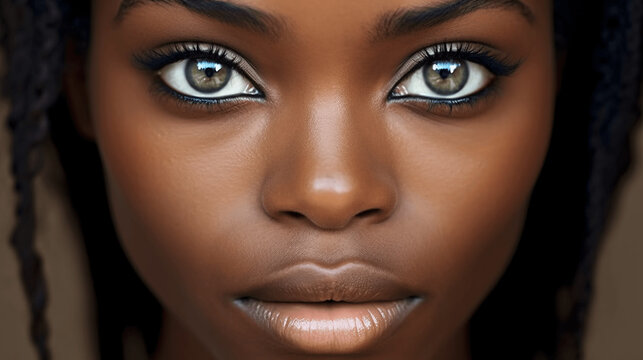 Eyes of Allure: Graceful Black Model with Enchanting Gaze
