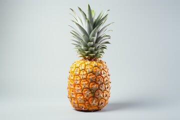 pineapple on plain background. Generative AI