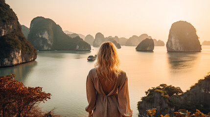 Beautiful woman embracing the wanderlust lifestyle as she explores global destinations, embodying the spirit of adventure and travel.