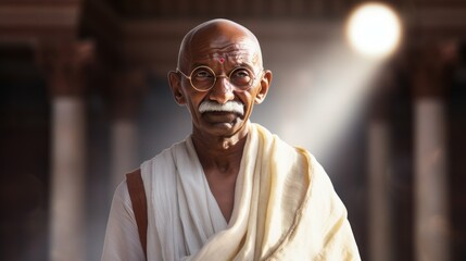 Portrait of leader Mahatma Gandhi.generative ai
