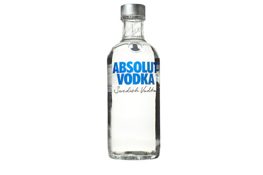Ukraine, Kyiv, 24.09.2023: PNG, "Absolut" vodka, isolated on a white background.
