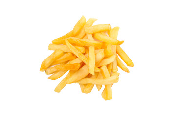 PNG, french fries close-up, isolated on white background.