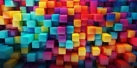 geometric colorful 3d shape pattern background