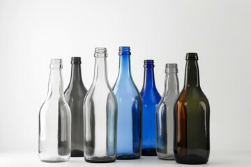 bottles on white background. Generative AI