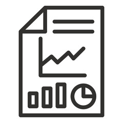Data Report Vector Outline Icon, Data Report Icons Collection, Document silhouette.