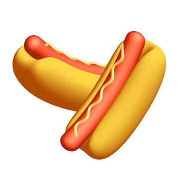 Hotdog fast food. 3d render