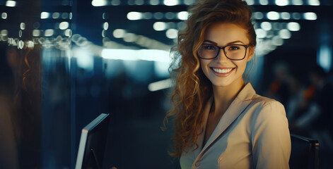 Female IT engineer in server room.