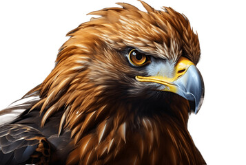 Fototapeta premium Portrait of a golden eagle on transparent background, wildlife animal