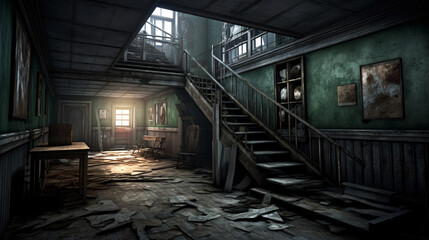 Venture into the heart of fear within Horror Genre Interior, chilling and suspenseful