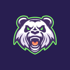 Angry Panda Face For Esport and Sport Logo Mascot Isolated