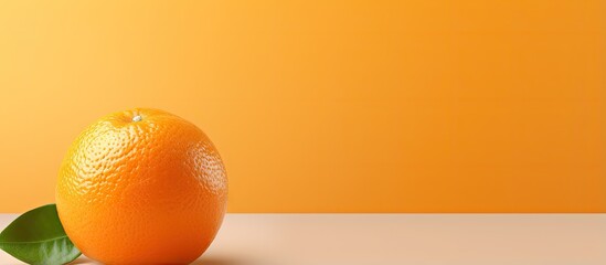 Fototapeta Orange alone on a isolated pastel background Copy space obraz
