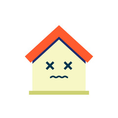 悲しい顔の家のベクターアイコン