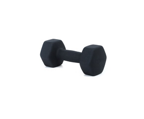 black rubber dumbbell pair isolated