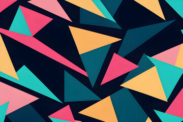 An abstract pattern using bold geometric shapes in 90s colors