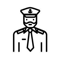 Black line icon for Captain