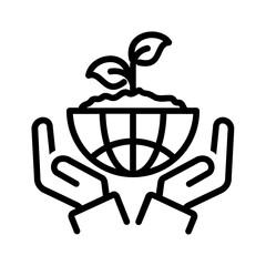 Black line icon for Eco system