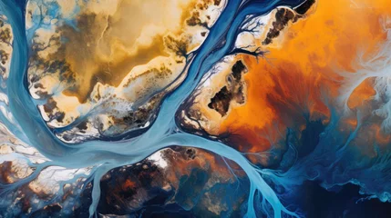 Foto op Canvas Elevated perspectives reveal the mesmerizing abstraction of Earth's geography © STOCK-AI