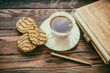 Coffee Break - Notepad and Pen along with coffee
