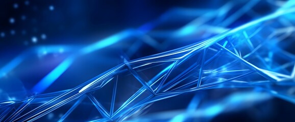 Science and Technology Background with Blue Wireframe