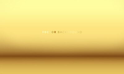 Vector abstract gradient background. Vibrant colors empty room horizontal background. Gold wall backdrop. Blank space for text. Trendy smooth vivid wallpaper, design template
