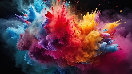 explosion of colored powder - obrazy, fototapety, plakaty