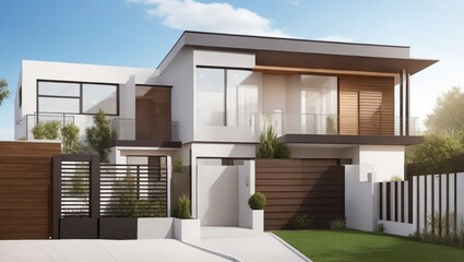 modern house with porch