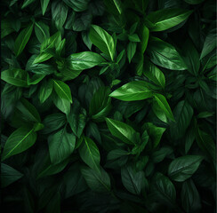 a background made with green leaves and a chill light