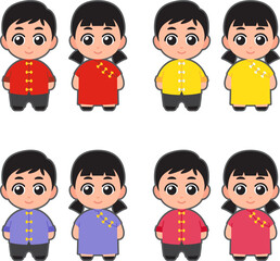 Chibi Cute Character in Chinese traditional costume
