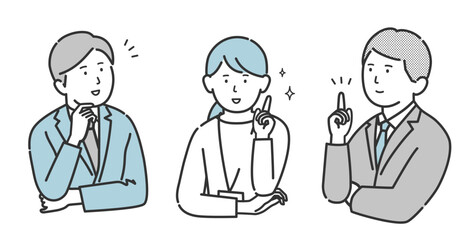 ひらめいたビジネスパーソンのイラスト
