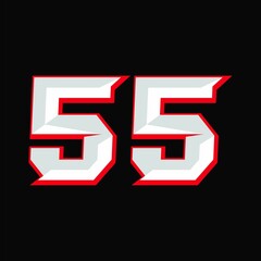 Number Racing 55 Design Vector   