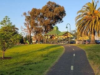 Road to a gazebo in the park