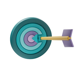 Target arrow 3D illustration for business concept
