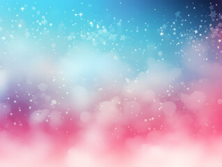 Pink and blue star sky clouds background with shiny lights.