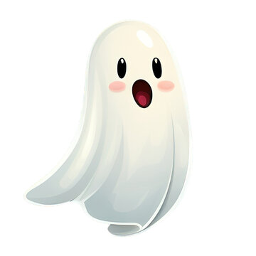 Cute flying ghost png element for celebrate hallowen

