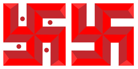 Set of Hindu Spiritual Swastik Illustrations