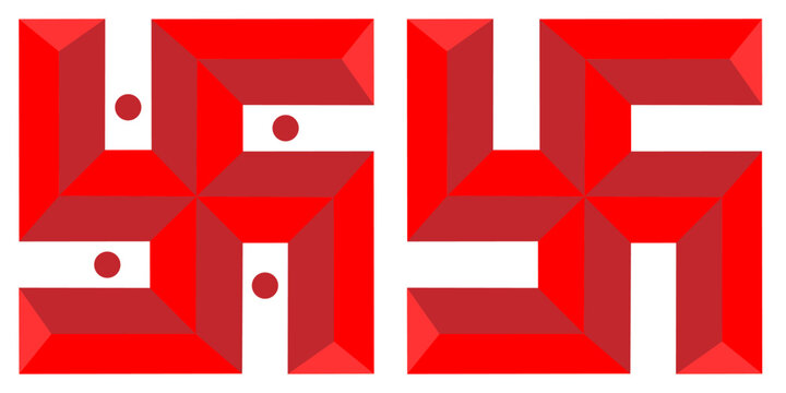 Set of Hindu Spiritual Swastik Illustrations