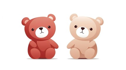 Teddy Bears Cute stuffed Toy Red and beige bears