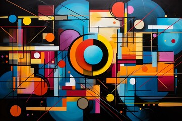 Abstract art: vibrant, geometric shapes. Generative AI