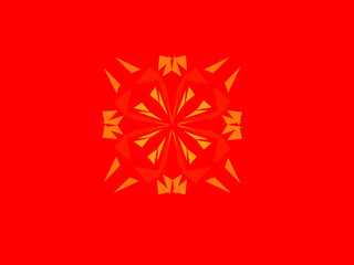 red snowflake on white background