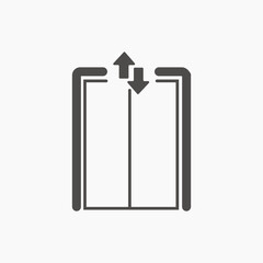 elevator icon vector. lifting, lift, down, up, escalator, stairs symbol