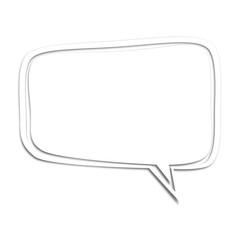 Paper speech bubble with copy space. PNG file with transparent background