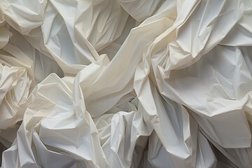 crumpled and smoothed out paper pieces