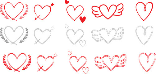 Heart eps Vector and cut file Love vector Design Bundle Free Download 