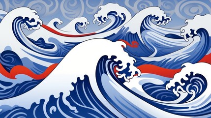 Harmonious Waves: An abstract illustration of waves merging peacefully, representing the unity and cooperation encouraged by responsible actions