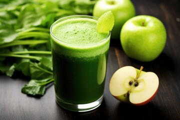 image of a detoxifying green juice with celery and apples - Powered by Adobe