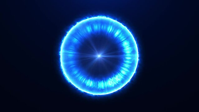 Abstract plasma magic ball,  abstract futuristic sphere of glowing neon. Molecule or plasma orb. Abstract technology, science, engineering and artificial intelligence Technology background.