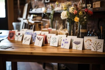 Naklejka na ściany i meble handwritten sympathy cards displayed on a wooden table