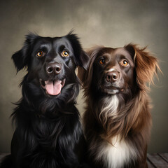 black and brown dogs